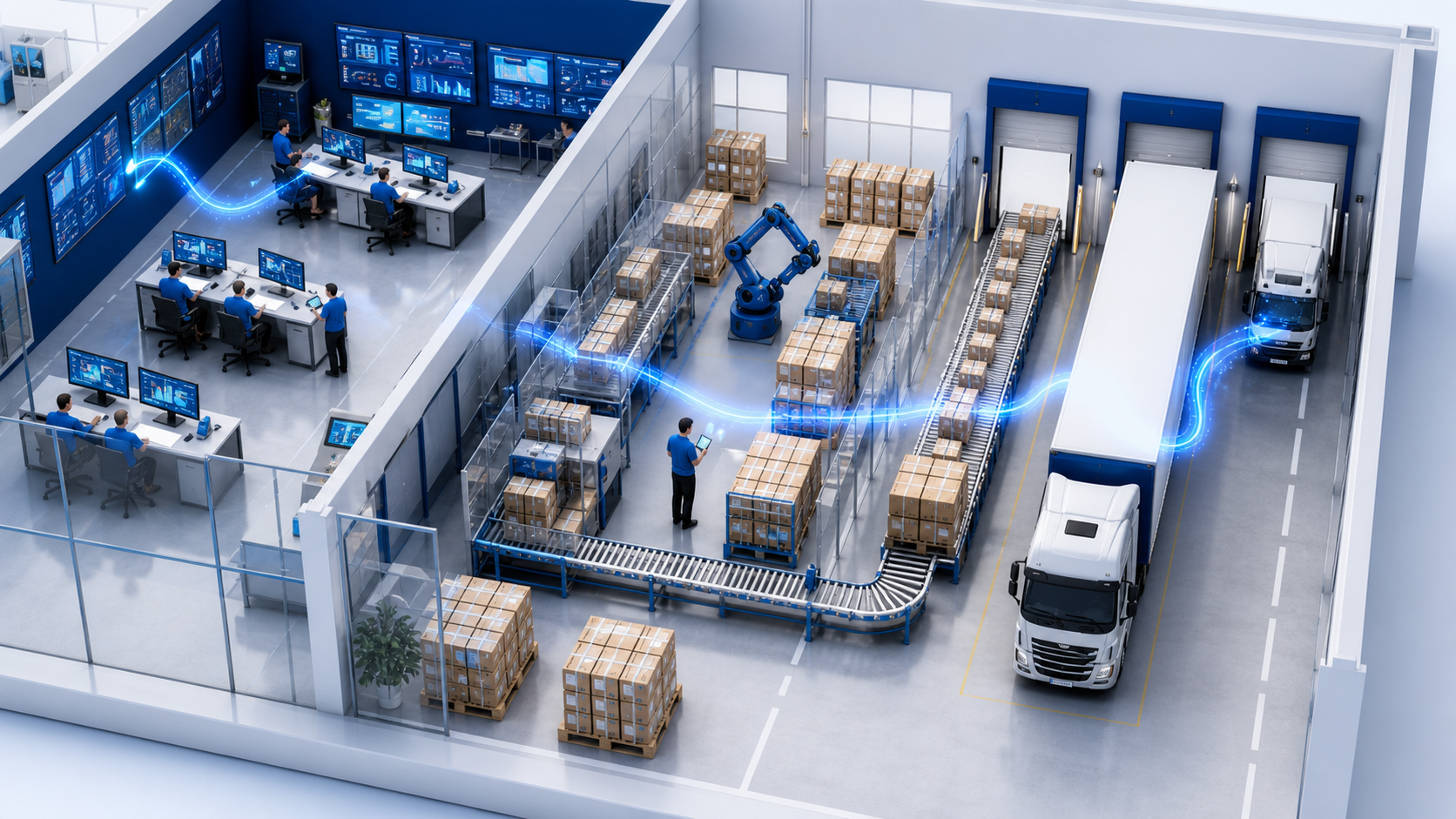 Dispatch department in a connected smart factory