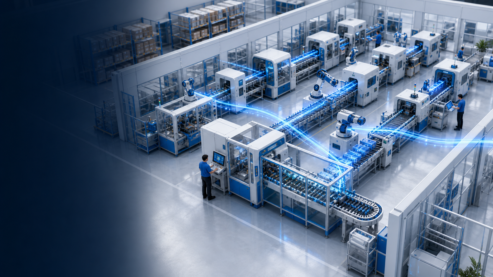 Production department in a connected smart factory