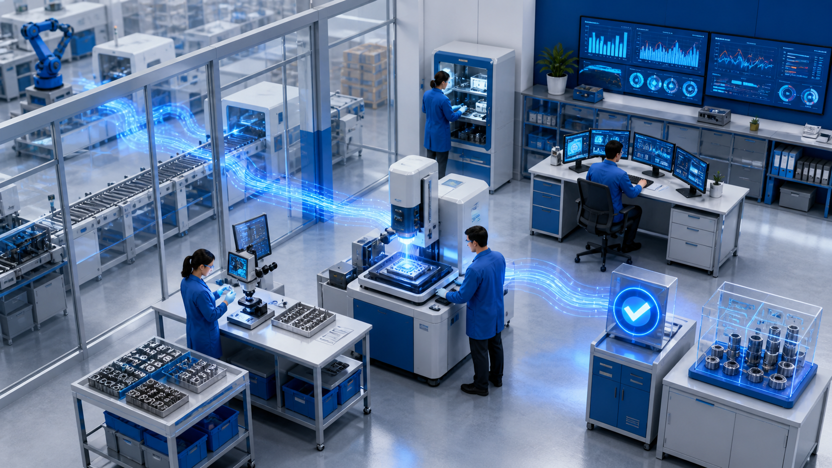 Quality department in a connected smart factory